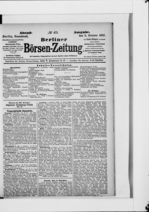 Berliner Börsen-Zeitung vom 08.10.1887