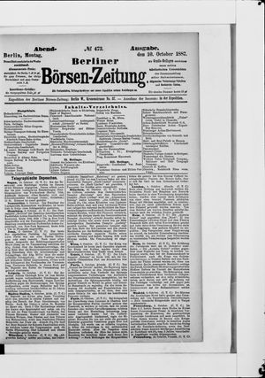 Berliner Börsen-Zeitung vom 10.10.1887