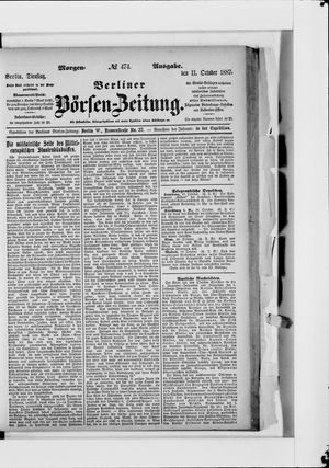 Berliner Börsen-Zeitung vom 11.10.1887