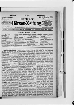 Berliner Börsen-Zeitung vom 11.10.1887