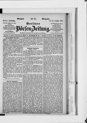 Berliner Börsen-Zeitung vom 13.10.1887