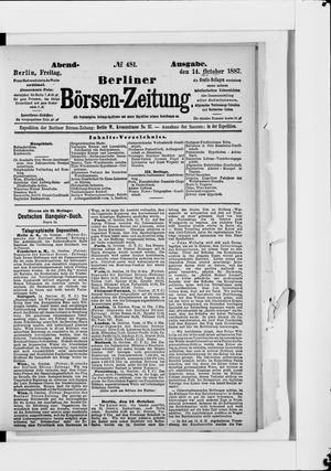 Berliner Börsen-Zeitung vom 14.10.1887