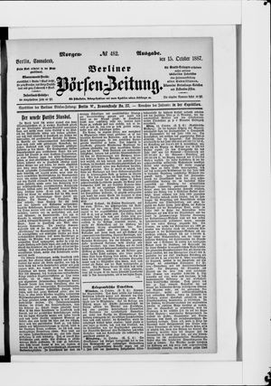 Berliner Börsen-Zeitung vom 15.10.1887