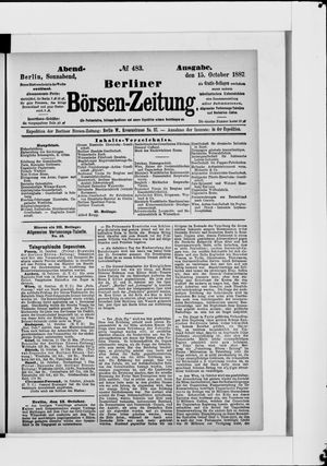 Berliner Börsen-Zeitung vom 15.10.1887