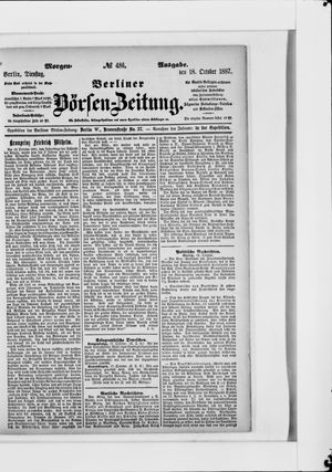 Berliner Börsen-Zeitung vom 18.10.1887