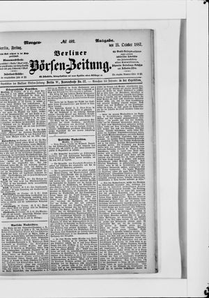 Berliner Börsen-Zeitung vom 21.10.1887