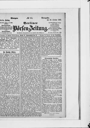 Berliner Börsen-Zeitung vom 28.10.1887
