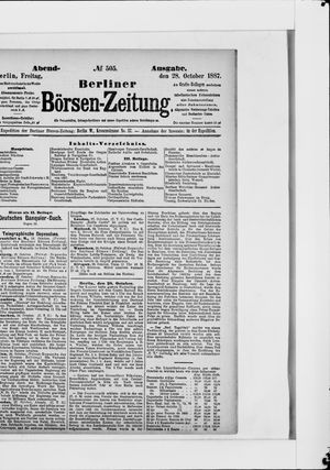 Berliner Börsen-Zeitung vom 28.10.1887