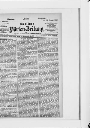Berliner Börsen-Zeitung vom 29.10.1887