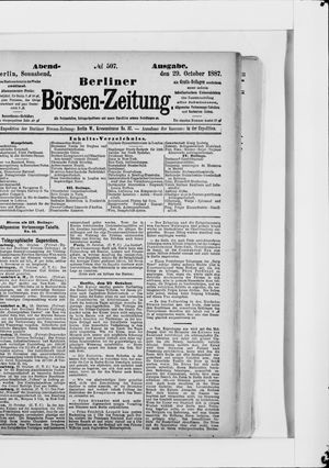 Berliner Börsen-Zeitung vom 29.10.1887