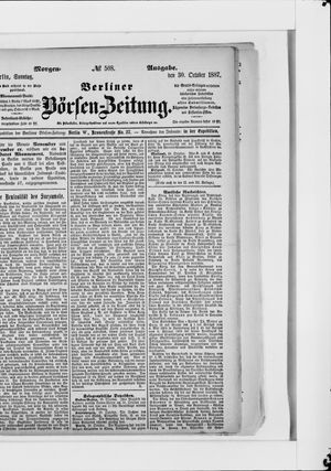 Berliner Börsen-Zeitung vom 30.10.1887