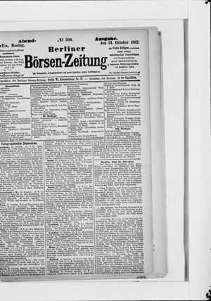 Berliner Börsen-Zeitung vom 31.10.1887