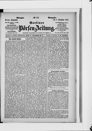 Berliner Börsen-Zeitung vom 05.11.1887
