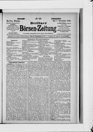 Berliner Börsen-Zeitung vom 07.11.1887