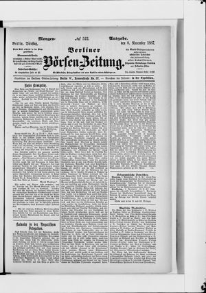 Berliner Börsen-Zeitung vom 08.11.1887