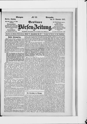 Berliner Börsen-Zeitung vom 13.11.1887