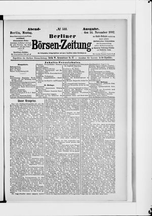 Berliner Börsen-Zeitung vom 14.11.1887