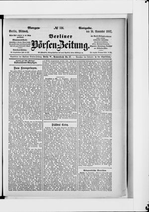 Berliner Börsen-Zeitung vom 16.11.1887