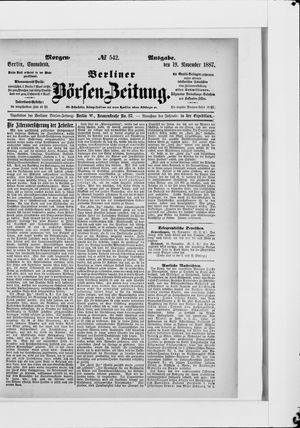 Berliner Börsen-Zeitung vom 19.11.1887