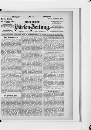 Berliner Börsen-Zeitung vom 22.11.1887
