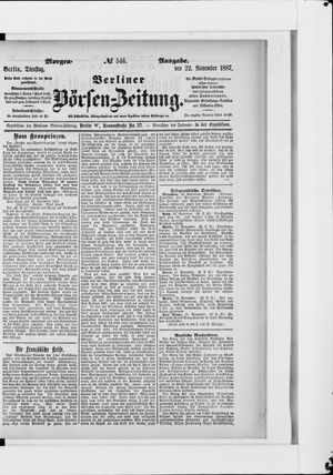 Berliner Börsen-Zeitung vom 22.11.1887