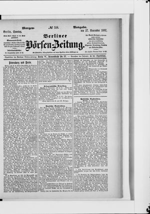 Berliner Börsen-Zeitung vom 27.11.1887