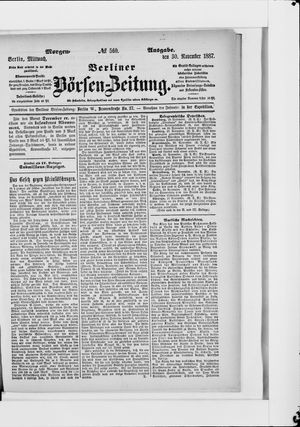 Berliner Börsen-Zeitung vom 30.11.1887