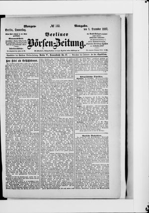 Berliner Börsen-Zeitung vom 01.12.1887