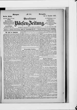 Berliner Börsen-Zeitung vom 02.12.1887