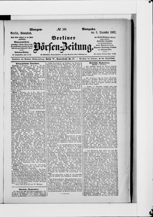 Berliner Börsen-Zeitung on Dec 3, 1887