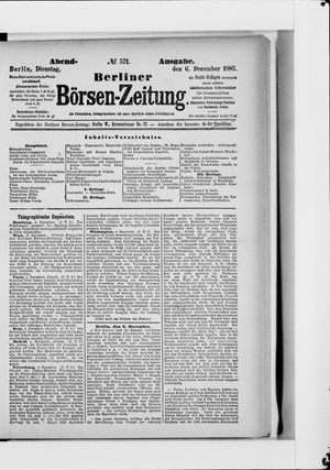 Berliner Börsen-Zeitung vom 06.12.1887