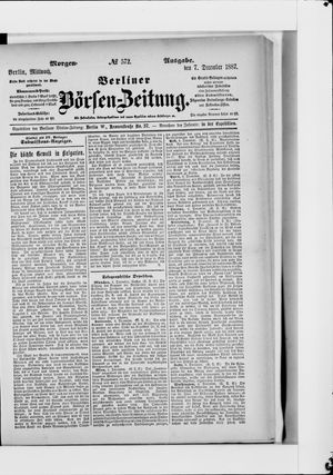 Berliner Börsen-Zeitung vom 07.12.1887