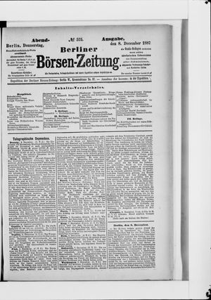 Berliner Börsen-Zeitung vom 08.12.1887