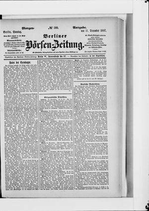 Berliner Börsen-Zeitung vom 11.12.1887