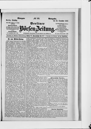 Berliner Börsen-Zeitung vom 13.12.1887