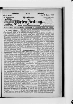 Berliner Börsen-Zeitung vom 16.12.1887