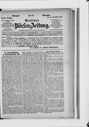 Berliner Börsen-Zeitung vom 18.12.1887