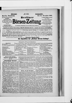 Berliner Börsen-Zeitung vom 24.12.1887