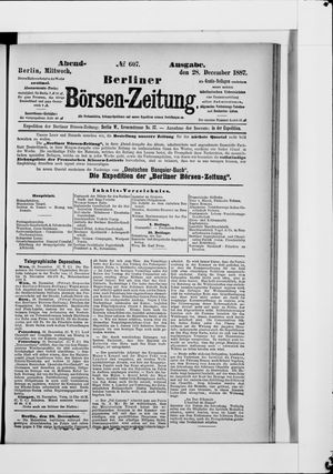 Berliner Börsen-Zeitung on Dec 28, 1887