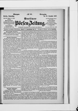 Berliner Börsen-Zeitung vom 29.12.1887