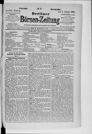 Berliner Börsen-Zeitung vom 02.01.1888