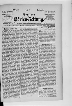 Berliner Börsen-Zeitung vom 07.01.1888
