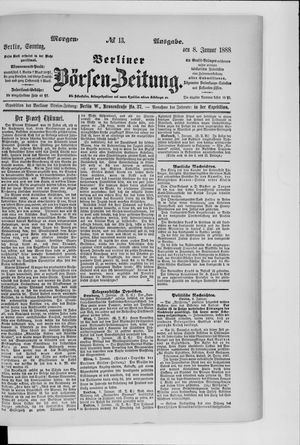 Berliner Börsen-Zeitung vom 08.01.1888