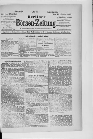Berliner Börsen-Zeitung vom 10.01.1888
