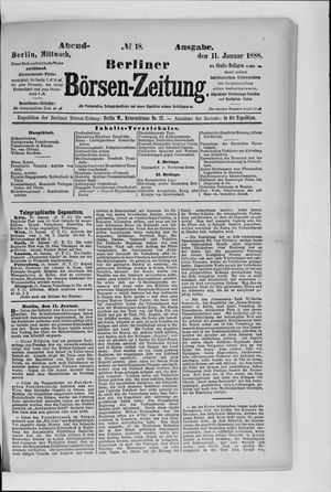 Berliner Börsen-Zeitung vom 11.01.1888