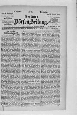 Berliner Börsen-Zeitung vom 12.01.1888