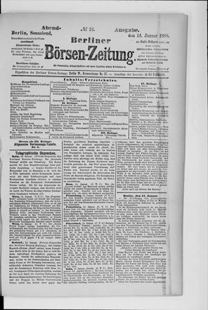 Berliner Börsen-Zeitung vom 14.01.1888