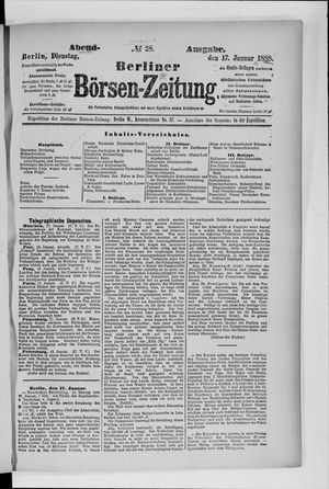Berliner Börsen-Zeitung vom 17.01.1888