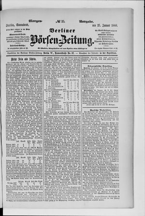 Berliner Börsen-Zeitung vom 21.01.1888