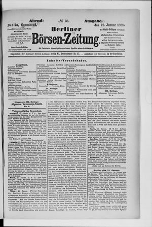 Berliner Börsen-Zeitung vom 21.01.1888